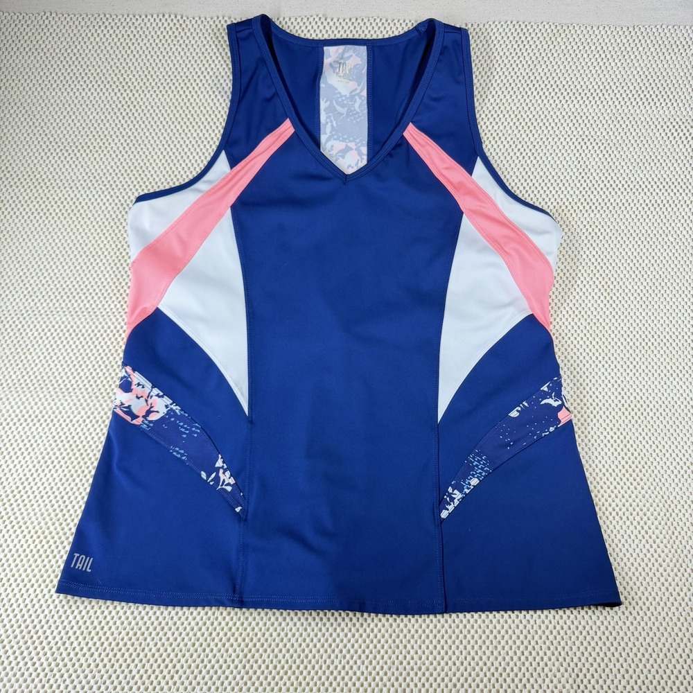 Tail Racerback XL Multicolored Navy Tank Top Tennis Golf